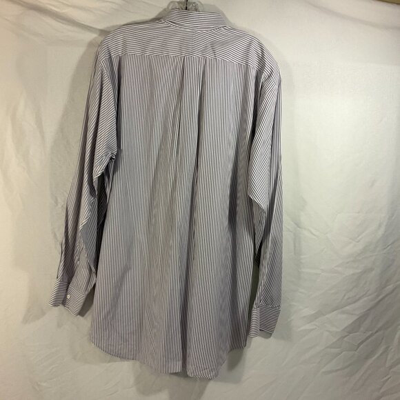 Ben Silver with Ike Behar, Gray/White Stripe Button Down Shirt 17-36 Long Sleeve - Picture 4 of 4